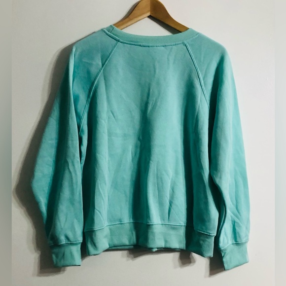 Women’s crewneck sweatshirt raglan long sleeves green mint.L - Picture 3 of 3